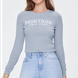 Montauk New York long sleeve - seafoam color